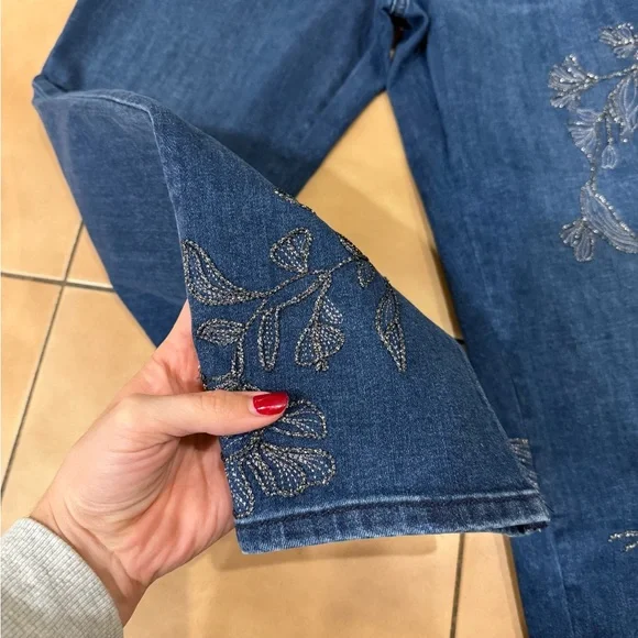 NWT Chico’s Embroidered Blue Jeans